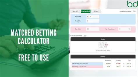 free matched betting calculator OddsMonkey